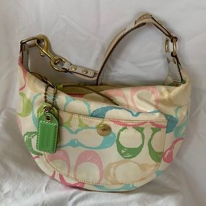 Coach Hamptons multicolor scribble hobo bag